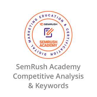 SemRush Academy Certificate in Competitive Analysis & Keywords