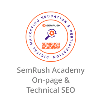 SemRush Academy Certificate in On-page & Technical SEO